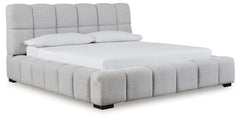 Hoover Furniture Outlet - Ashley Furniture - Grendusk King Upholstered Bed - King Upholstered Bed / Light Gray - PCB584B2