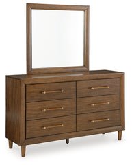 Lyncott Queen Upholstered Bed, Dresser, Mirror and 2 Nightstands