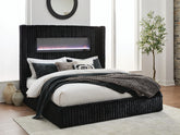 Hoover Furniture Outlet - Ashley Furniture - Tayleena King Upholstered Bed with Fireplace and Wireless Audio - King Upholstered Bed with Fireplace and Wireless Audio - PCB620B2