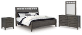 Hoover Furniture Outlet - Ashley Furniture - Montillan Queen Panel Bed, Dresser, Mirror and Nightstand - Queen Panel Bed, Dresser, Mirror and Nightstand - B651B8
