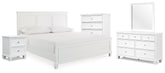 Hoover Furniture Outlet - Ashley Furniture - Fortman King Panel Bed, Dresser, Mirror, Chest and Nightstand - King Panel Bed, Dresser, Mirror, Chest and Nightstand - B680B18