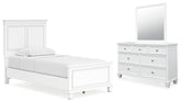 Hoover Furniture Outlet - Ashley Furniture - Fortman Twin Panel Bed, Dresser and Mirror - Twin Panel Bed, Dresser and Mirror - B680B7