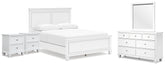 Hoover Furniture Outlet - Ashley Furniture - Fortman Queen Panel Bed, Dresser, Mirror and 2 Nightstands - Queen Panel Bed, Dresser, Mirror and 2 Nightstands - B680B16