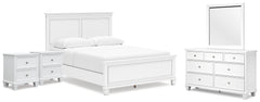 Hoover Furniture Outlet - Ashley Furniture - Fortman Queen Panel Bed, Dresser, Mirror and 2 Nightstands - Queen Panel Bed, Dresser, Mirror and 2 Nightstands - B680B16
