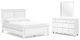 Hoover Furniture Outlet - Ashley Furniture - Fortman Queen Panel Bed, Dresser and Mirror - Queen Panel Bed, Dresser and Mirror - B680B3