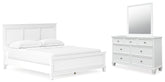 Hoover Furniture Outlet - Ashley Furniture - Fortman California King Panel Bed, Dresser and Mirror - California King Panel Bed, Dresser and Mirror - B680B14