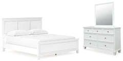Hoover Furniture Outlet - Ashley Furniture - Fortman California King Panel Bed, Dresser and Mirror - California King Panel Bed, Dresser and Mirror - B680B14