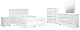 Hoover Furniture Outlet - Ashley Furniture - Fortman King Panel Bed, Dresser, Mirror, Chest and 2 Nightstands - King Panel Bed, Dresser, Mirror, Chest and 2 Nightstands - B680B19