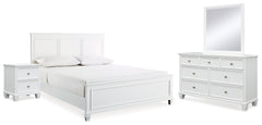 Hoover Furniture Outlet - Ashley Furniture - Fortman King Panel Bed, Dresser, Mirror and Nightstand - King Panel Bed, Dresser, Mirror and Nightstand - B680B17