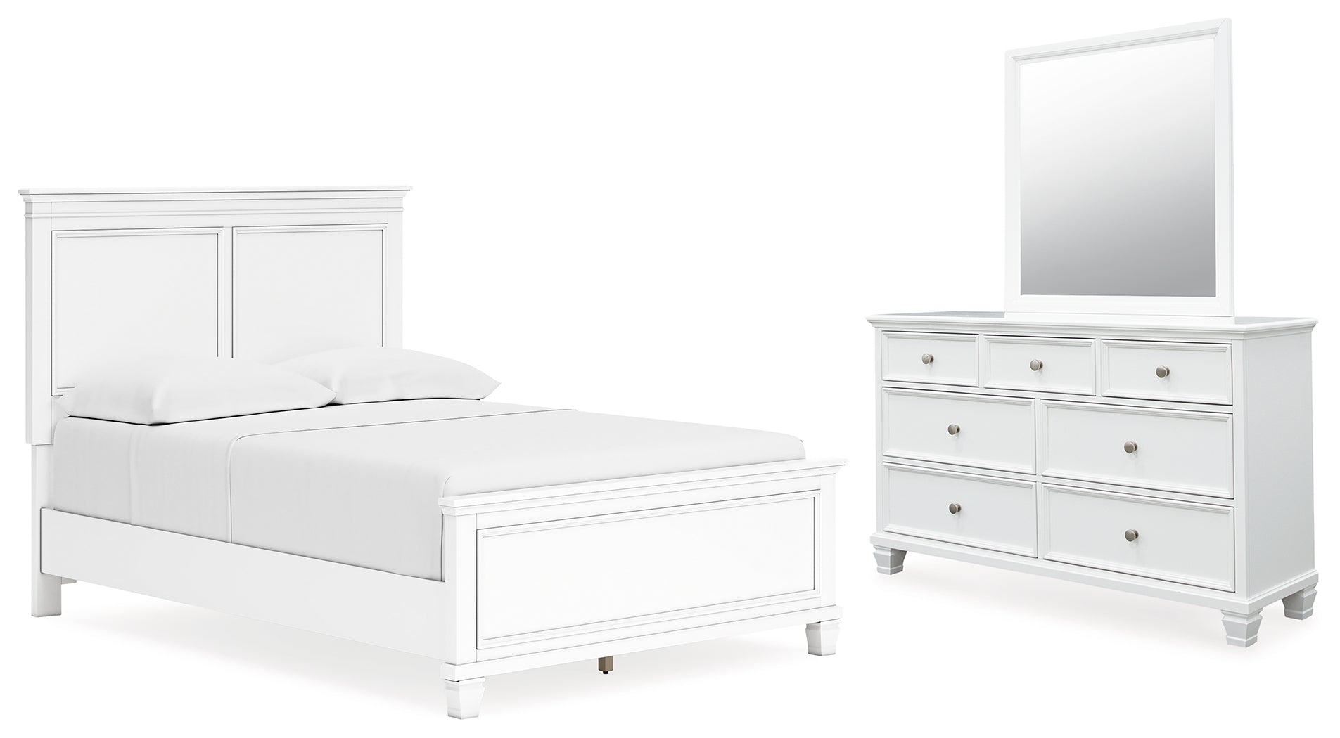 Hoover Furniture Outlet - Ashley Furniture - Fortman Full Panel Bed, Dresser and Mirror - Full Panel Bed, Dresser and Mirror - B680B9
