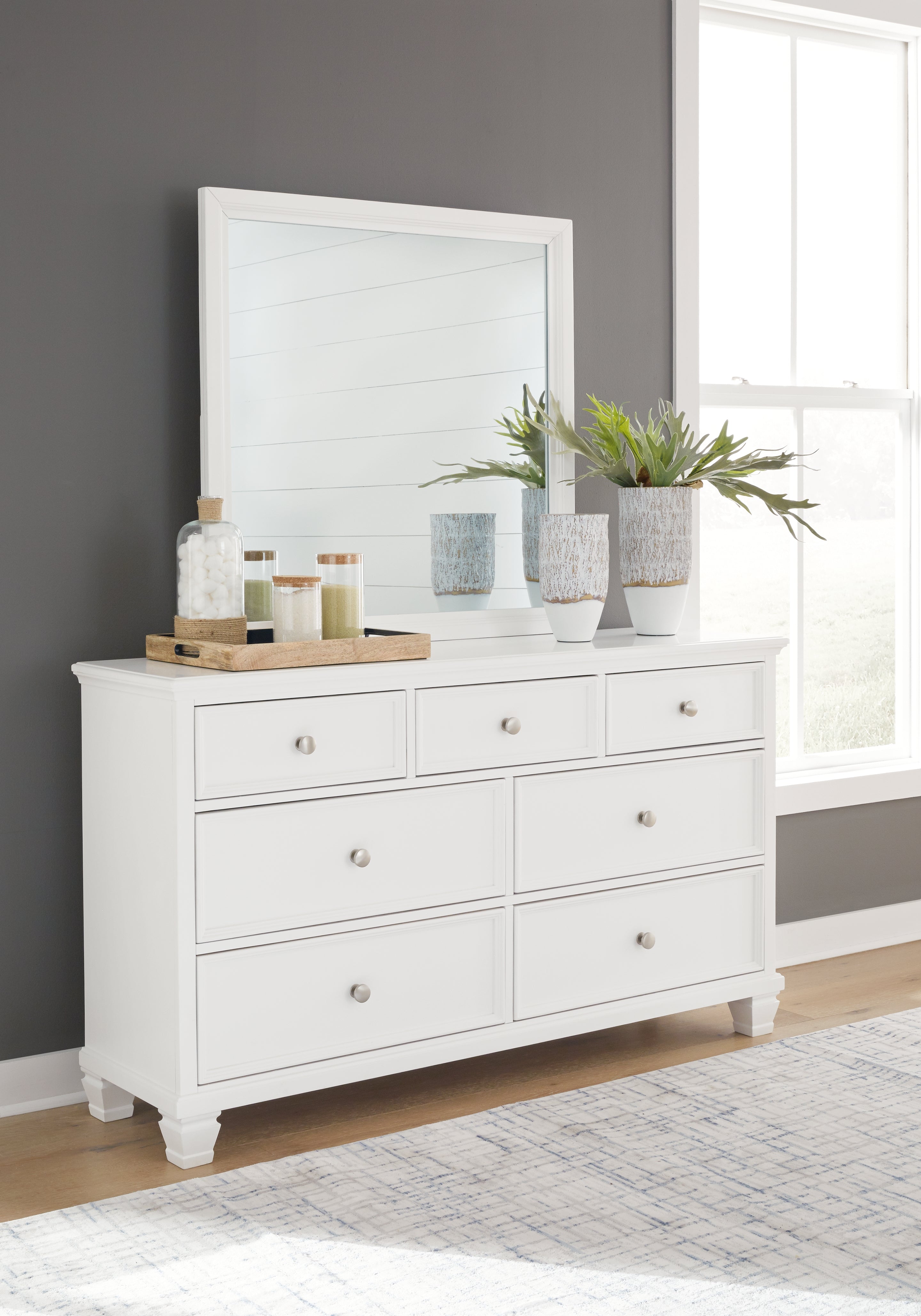 Hoover Furniture Outlet - Ashley Furniture - Fortman Dresser and Mirror - Dresser and Mirror - B680B1