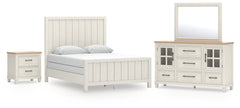 Hoover Furniture Outlet - Ashley Furniture - Shaybrock Queen Panel Bed, Dresser, Mirror and Nightstand - Queen Panel Bed, Dresser, Mirror and Nightstand - B683B9
