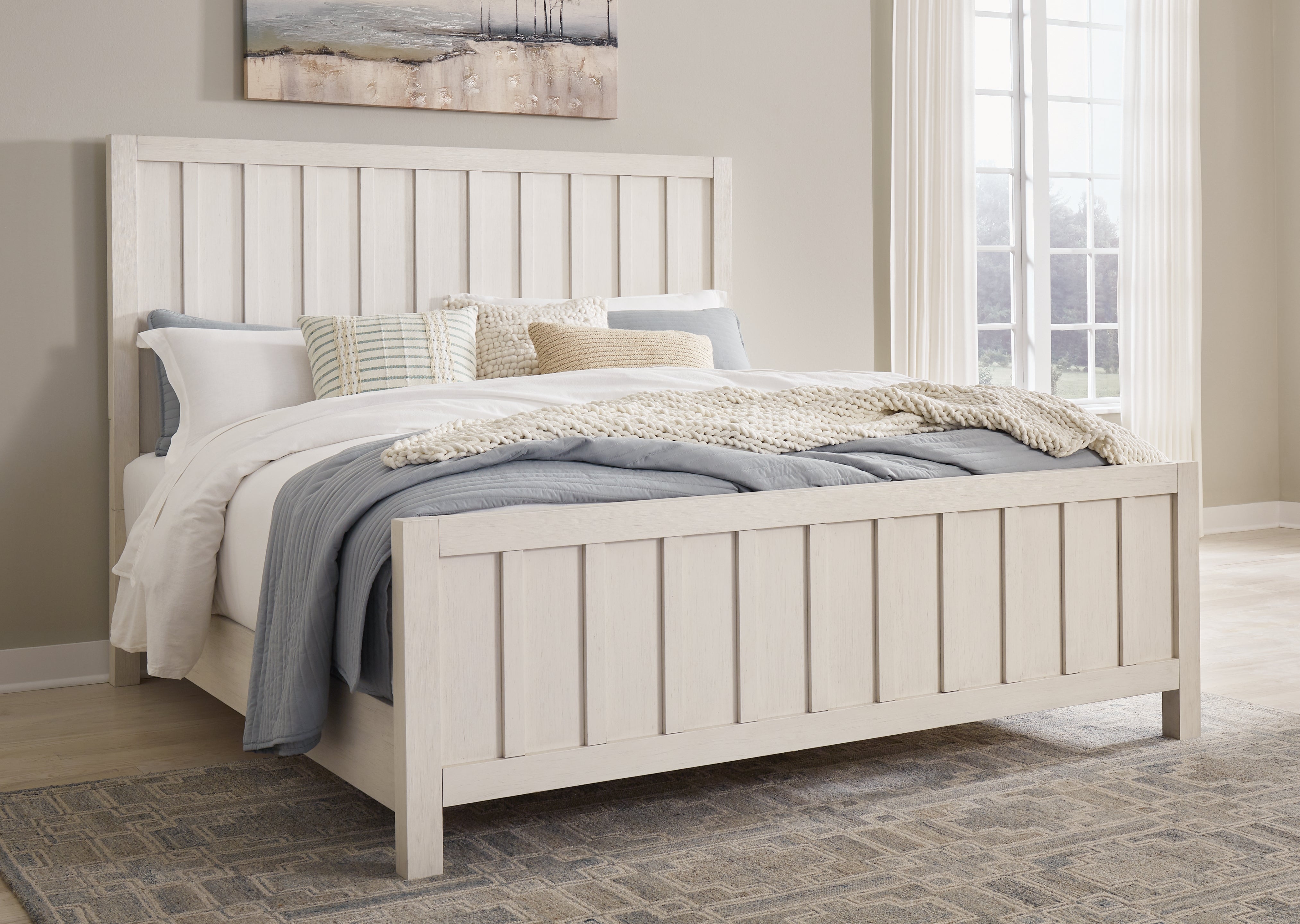 Hoover Furniture Outlet - Ashley Furniture - Shaybrock California King Panel Bed - California King Panel Bed - B683B7