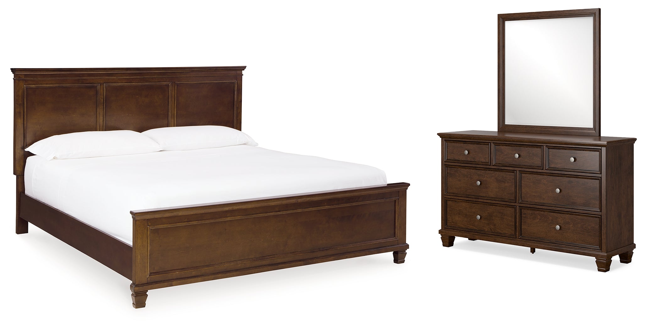 Hoover Furniture Outlet - Ashley Furniture - Danabrin King Panel Bed, Dresser and Mirror - King Panel Bed, Dresser and Mirror - B685B12