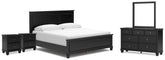 Hoover Furniture Outlet - Ashley Furniture - Lanolee King Panel Bed, Dresser, Mirror and 2 Nightstands - King Panel Bed, Dresser, Mirror and 2 Nightstands - B687B29