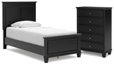 Hoover Furniture Outlet - Ashley Furniture - Lanolee Twin Panel Bed and Chest - Twin Panel Bed and Chest - B687B30