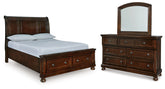 Hoover Furniture Outlet - Ashley Furniture - Porter Queen Sleigh Storage Bed, Dresser and Mirror - Queen Sleigh Storage Bed, Dresser and Mirror - B697B53