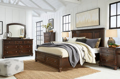Hoover Furniture Outlet - Ashley Furniture - Porter California King Panel Bed, Dresser, Mirror, Chest and 2 Nightstands - California King Panel Bed, Dresser, Mirror, Chest and 2 Nightstands - B697B39