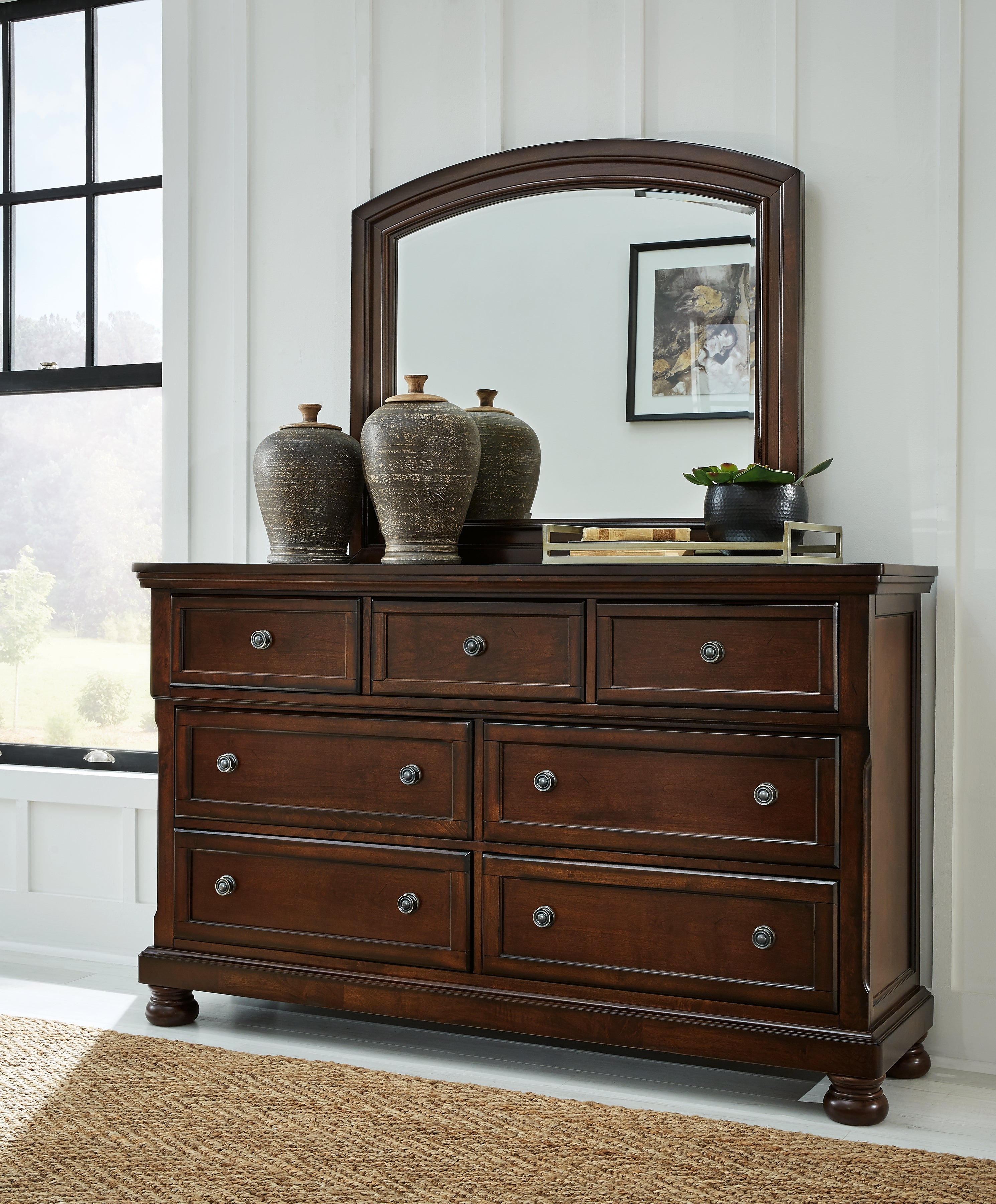 Hoover Furniture Outlet - Ashley Furniture - Porter Dresser and Mirror - Dresser and Mirror - B697B1
