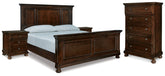 Hoover Furniture Outlet - Ashley Furniture - Porter King Panel Bed, Chest and 2 Nightstands - King Panel Bed, Chest and 2 Nightstands - B697B31