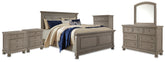 Hoover Furniture Outlet - Ashley Furniture - Lettner King Panel Bed, Dresser, Mirror, Chest and 2 Nightstands - King Panel Bed, Dresser, Mirror, Chest and 2 Nightstands - B733B58