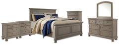 Hoover Furniture Outlet - Ashley Furniture - Lettner King Panel Bed, Dresser, Mirror, Chest and 2 Nightstands - King Panel Bed, Dresser, Mirror, Chest and 2 Nightstands - B733B58