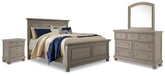 Hoover Furniture Outlet - Ashley Furniture - Lettner King Panel Bed with Dresser, Mirror and Nightstand - King Panel Bed with Dresser, Mirror and Nightstand - B733B40