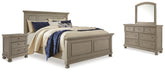 Hoover Furniture Outlet - Ashley Furniture - Lettner King Panel Bed, Dresser, Mirror and 2 Nightstands - King Panel Bed, Dresser, Mirror and 2 Nightstands - B733B48