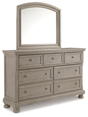 Lettner King Panel Bed, Dresser, Mirror, Chest and 2 Nightstands
