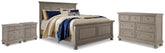 Hoover Furniture Outlet - Ashley Furniture - Lettner Queen Panel Bed, Dresser and 2 Nightstands - Queen Panel Bed, Dresser and 2 Nightstands - B733B60