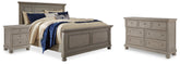 Hoover Furniture Outlet - Ashley Furniture - Lettner Queen Panel Bed, Dresser, and Nightstand - Queen Panel Bed, Dresser, and Nightstand - B733B42