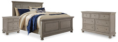 Hoover Furniture Outlet - Ashley Furniture - Lettner Queen Panel Bed, Dresser, and Nightstand - Queen Panel Bed, Dresser, and Nightstand - B733B42