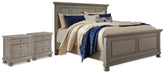 Hoover Furniture Outlet - Ashley Furniture - Lettner California King Panel Bed and 2 Nightstands - California King Panel Bed and 2 Nightstands - B733B61