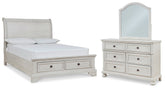 Hoover Furniture Outlet - Ashley Furniture - Robbinsdale Full Sleigh Storage Bed, Dresser and Mirror - Full Sleigh Storage Bed, Dresser and Mirror - B742B15