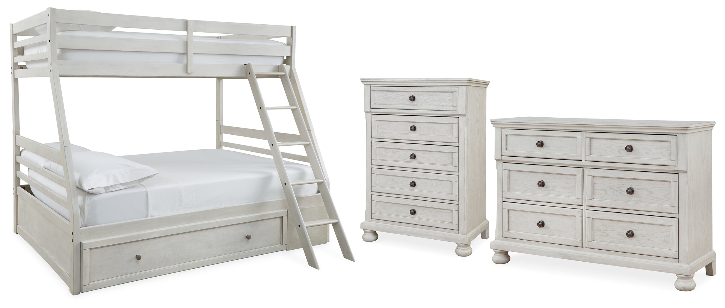 Hoover Furniture Outlet - Ashley Furniture - Robbinsdale Twin over Full Bunk Bed, Dresser and Chest - Twin over Full Bunk Bed, Dresser and Chest - B742B32
