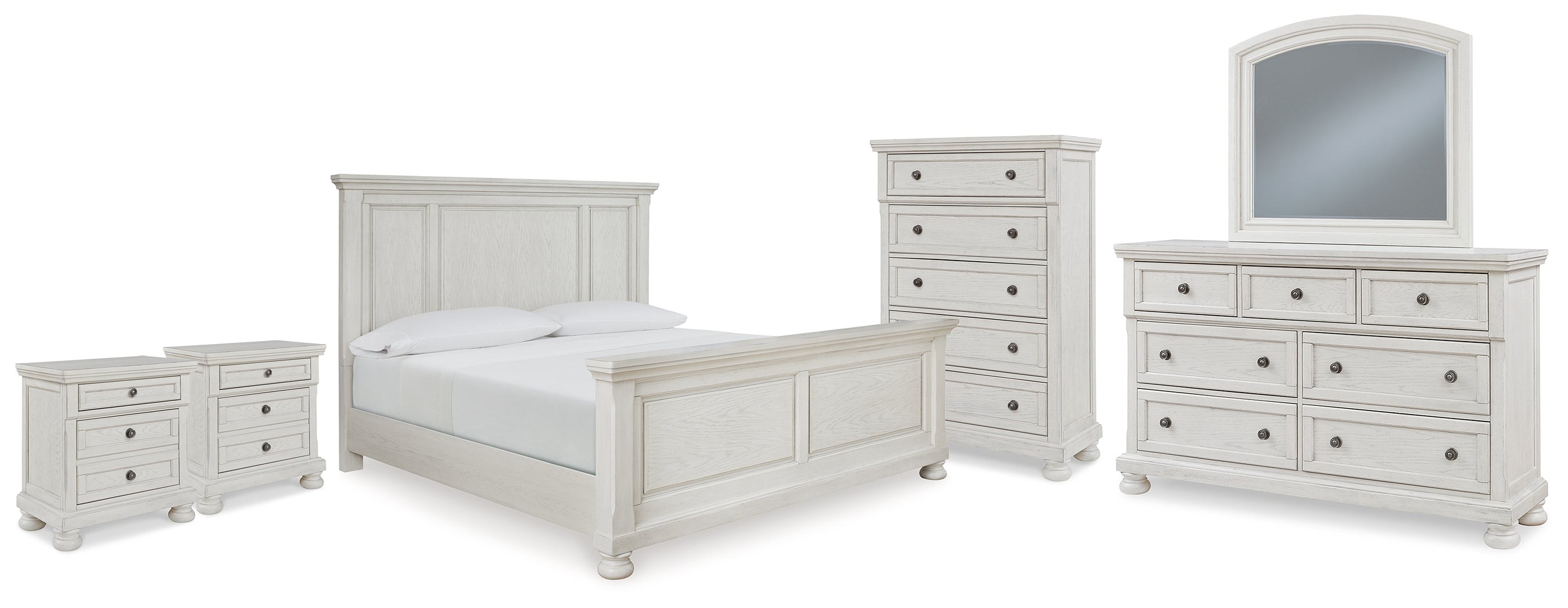Hoover Furniture Outlet - Ashley Furniture - Robbinsdale King Panel Bed, Dresser, Mirror, Chest and 2 Nightstands - King Panel Bed, Dresser, Mirror, Chest and 2 Nightstands - B742B38