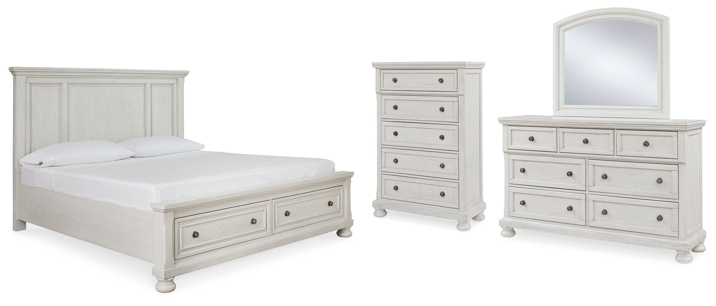 Hoover Furniture Outlet - Ashley Furniture - Robbinsdale Queen Panel Storage Bed, Dresser, Mirror and Chest - Queen Panel Storage Bed, Dresser, Mirror and Chest - B742B27