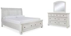Hoover Furniture Outlet - Ashley Furniture - Robbinsdale Queen Sleigh Storage Bed, Dresser and Mirror - Queen Sleigh Storage Bed, Dresser and Mirror - B742B5
