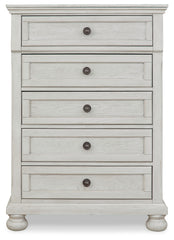 Robbinsdale Full Sleigh Storage Bed, Chest and Nightstand