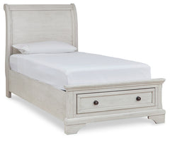 Robbinsdale Twin Storage Bed, Dresser, Mirror and Nightstand