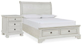 Hoover Furniture Outlet - Ashley Furniture - Robbinsdale Full Storage Bed and Nightstand - Full Storage Bed and Nightstand - B742B33