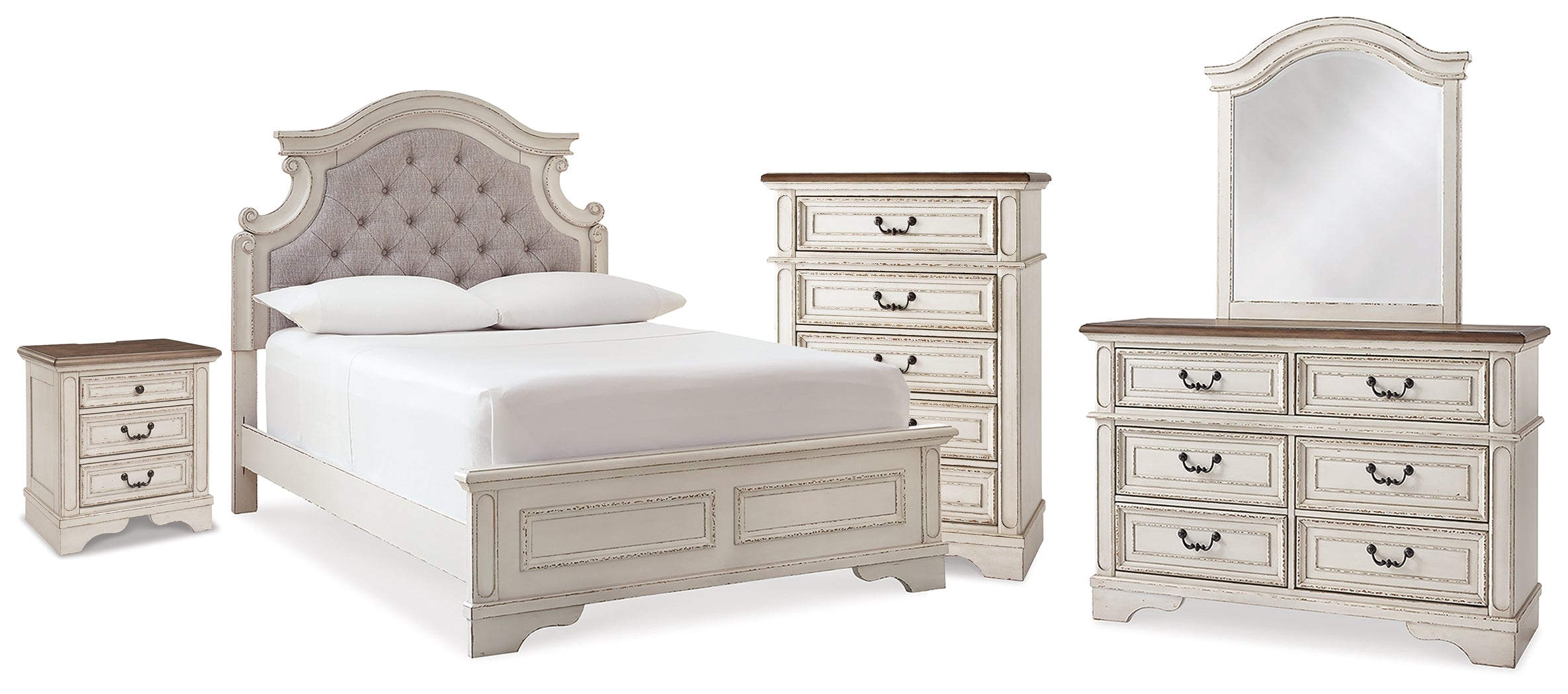 Hoover Furniture Outlet - Ashley Furniture - Realyn Full Panel Bed, Dresser, Mirror, Chest and Nightstand - Full Panel Bed, Dresser, Mirror, Chest and Nightstand - B743B81