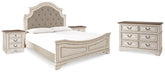 Hoover Furniture Outlet - Ashley Furniture - Realyn King Panel Bed, Dresser and 2 Nightstands - King Panel Bed, Dresser and 2 Nightstands / Two-tone - B743B63