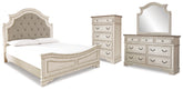 Hoover Furniture Outlet - Ashley Furniture - Realyn King Panel Upholstered Bed, Dresser, Mirror and Chest - King Panel Upholstered Bed, Dresser, Mirror and Chest - B743B68