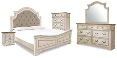 Hoover Furniture Outlet - Ashley Furniture - Realyn King Panel Bed, Dresser, Mirror, Chest and Nightstand - King Panel Bed, Dresser, Mirror, Chest and Nightstand - B743B89