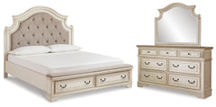 Hoover Furniture Outlet - Ashley Furniture - Realyn King Upholstered Bed with Dresser and Mirror - King Upholstered Bed with Dresser and Mirror - B743B24