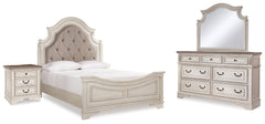 Hoover Furniture Outlet - Ashley Furniture - Realyn Queen Bed with Mirrored Dresser and Nightstand - Queen Bed with Mirrored Dresser and Nightstand - B743B22