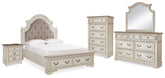 Hoover Furniture Outlet - Ashley Furniture - Realyn Queen Upholstered Bed, Dresser, Mirror, Chest and Nightstand - Queen Upholstered Bed, Dresser, Mirror, Chest and Nightstand - B743B30