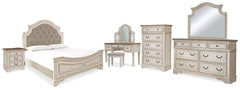 Hoover Furniture Outlet - Ashley Furniture - Realyn King Panel Bed, Dresser, Mirror, Chest, Vanity and Nightstand - King Panel Bed, Dresser, Mirror, Chest, Vanity and Nightstand - B743B58