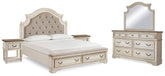 Hoover Furniture Outlet - Ashley Furniture - Realyn King Panel Bed, Dresser, Mirror and 2 Nightstands - King Panel Bed, Dresser, Mirror and 2 Nightstands - B743B64